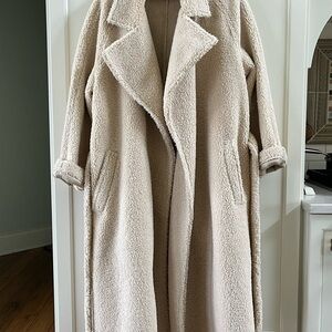 Good American Uniform Sherpa Fleece Trench Coat